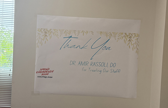 Thank You card for Dr. Amir Rassoli DO